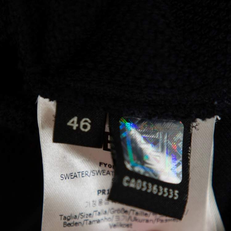 Pre Owned Fendi Black Bag Bugs Appliqué Cotton Hooded Sweatshirt S