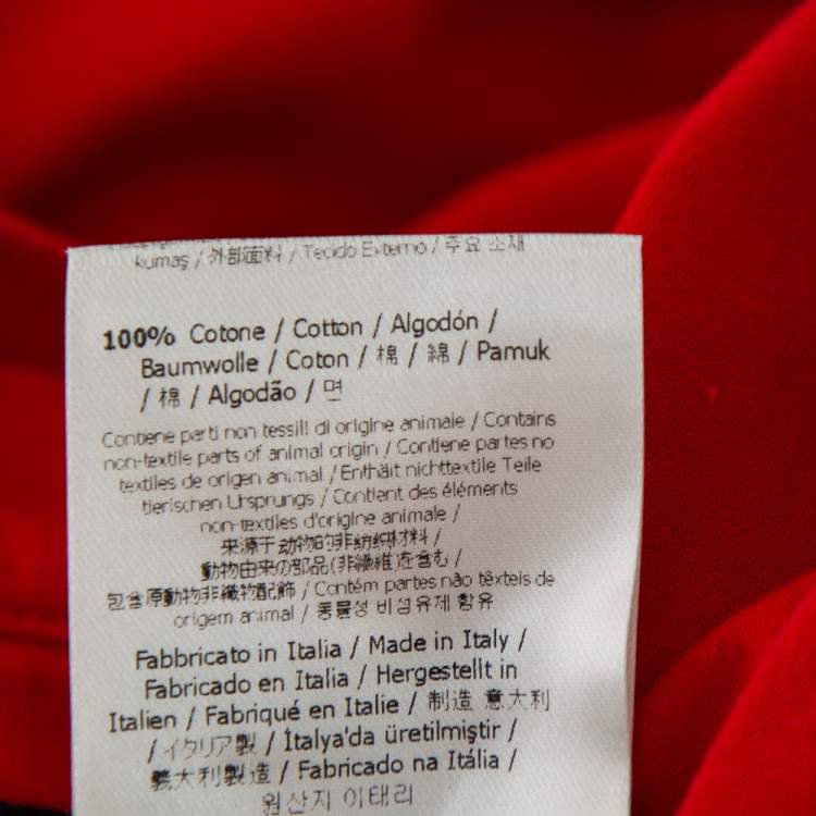 Pre Owned Fendi Red Monster Eye Printed Cotton Crewneck T-Shirt M