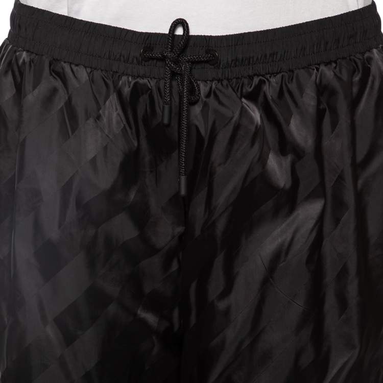 Pre Owned Fendi Black Synthetic Monogram & Pequin Motif Track Pants XXL 