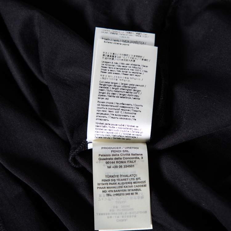 Pre Owned Fendi Black Cotton Bag Bug Leather Inlay Detailed Short Sleeve T-Shirt XL