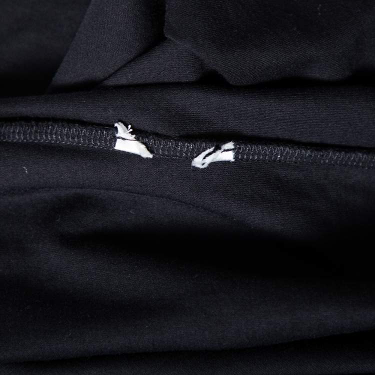 Pre Owned Fendi Black Cotton Bag Bug Embellished Short Sleeve T-Shirt XS