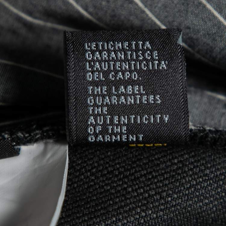 Pre Owned Fendi Black Leather Coated Denim Jeans XL 