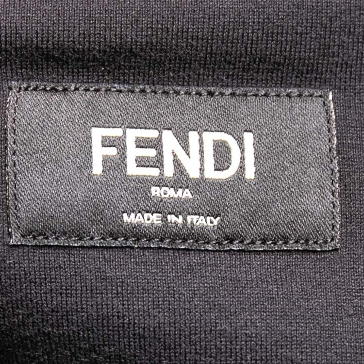 Pre Owned Fendi Black Cotton Monster Eye Patch Detailed Short Sleeve T-Shirt L