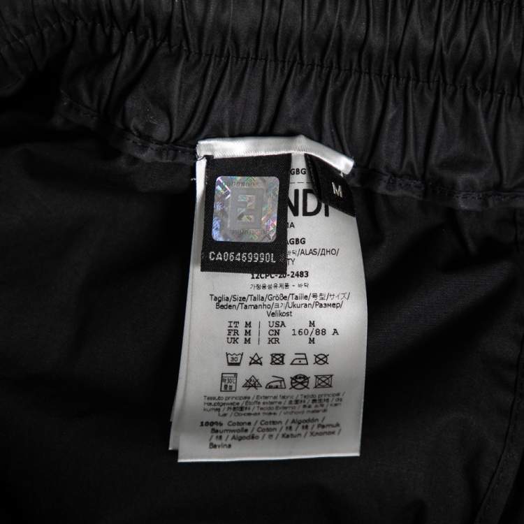 Pre Owned Fendi Black Synthetic Convertible Zipped Cargo Trousers M