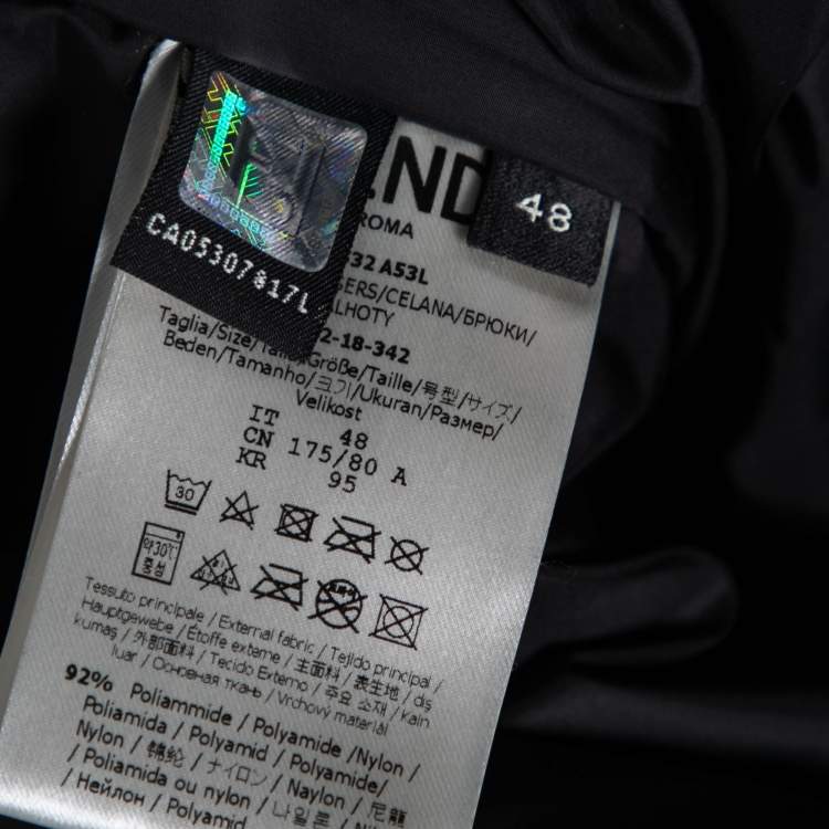 Pre Owned Fendi Black Synthetic Logo Print Detailed Wide Leg Ski-Pants M