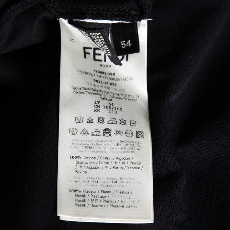 Pre Owned Fendi Black Cotton Karl Loves Fendi Crew Neck T-Shirt XXL