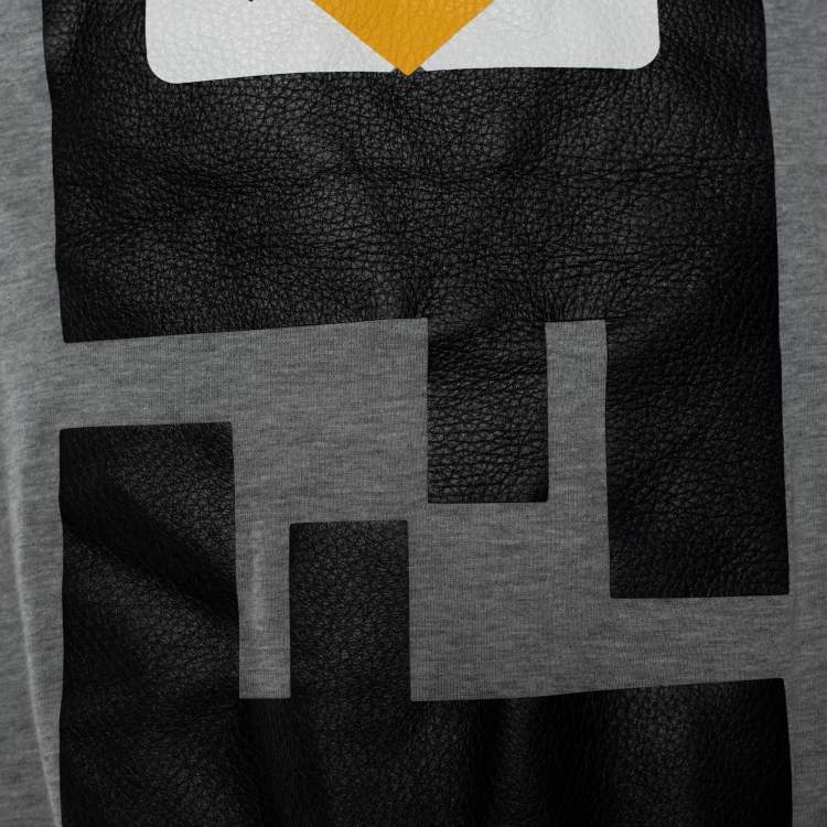 Pre Owned Fendi Grey Printed Cotton T -Shirt M