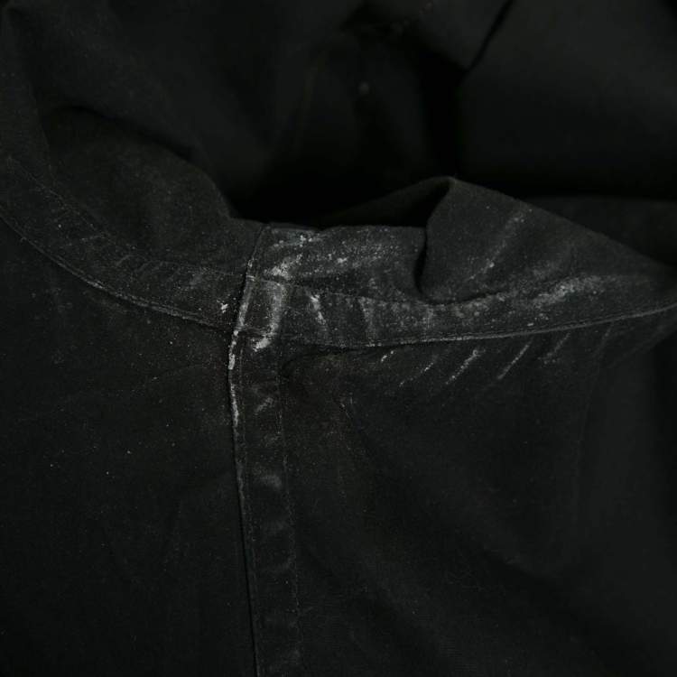 مملوكة مسبقًا Fendi Black Cotton Zucca Monogram Trimmed Button Front Shirt S