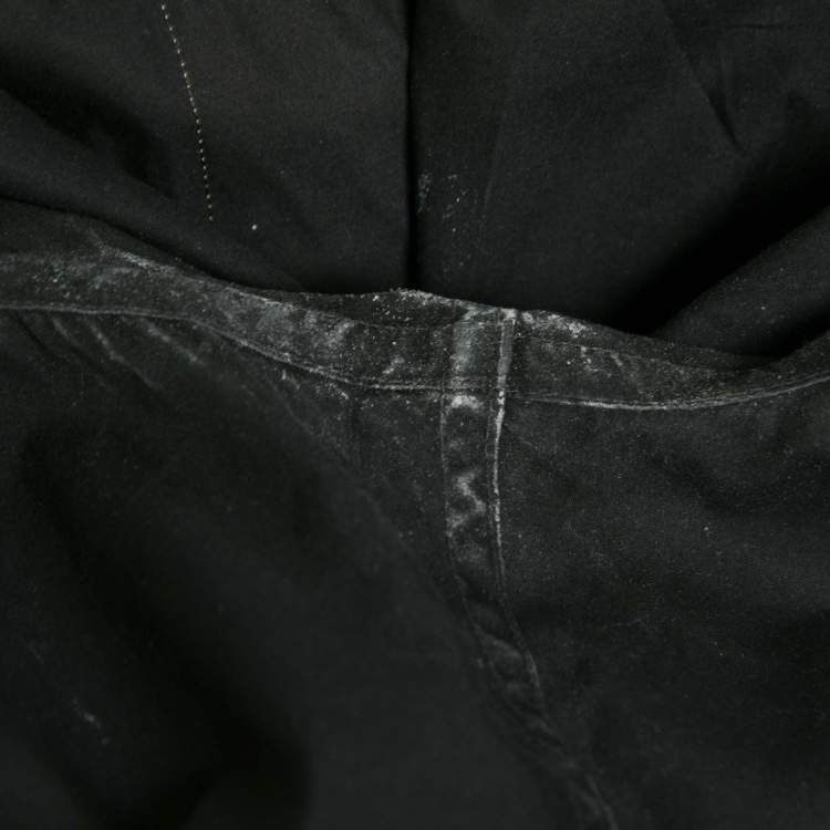 مملوكة مسبقًا Fendi Black Cotton Zucca Monogram Trimmed Button Front Shirt S