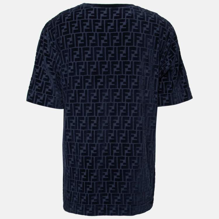 vejledning Poleret hvad som helst Fendi Blue Cotton Flocked FF Motif Short Sleeve T-Shirt XL Fendi | TLC