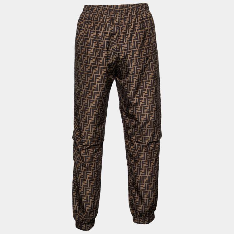 Superb Fendi trousers Zucca lined F logo monogram Brown Light brown Dark  brown Polyester ref.914502 - Joli Closet