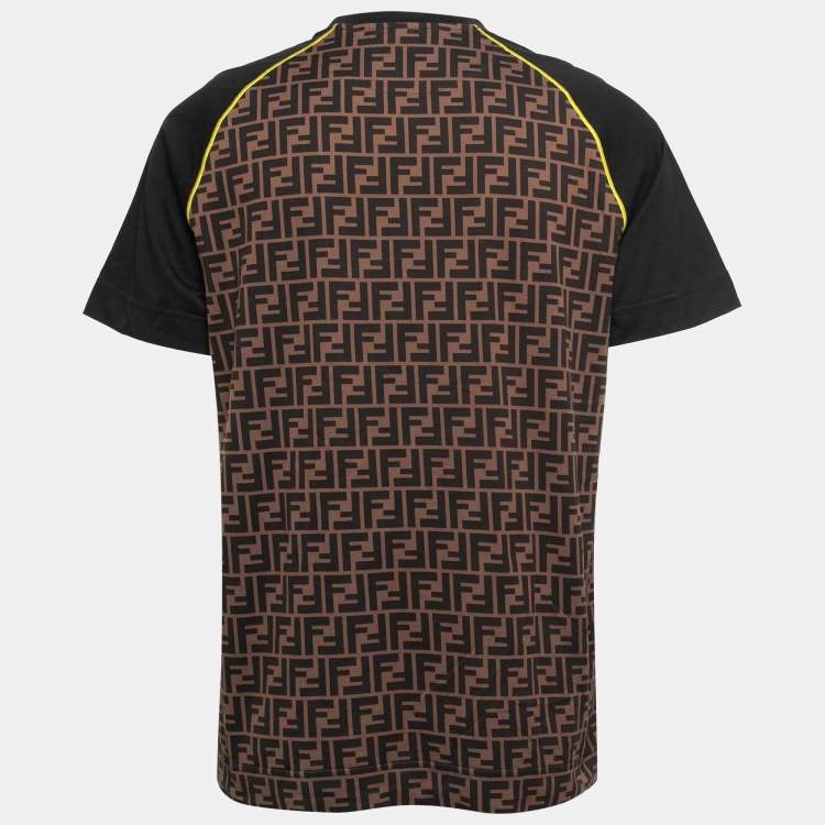 Fendi Brown Cotton Logo Embroidered Short Sleeve T-Shirt M Fendi | TLC