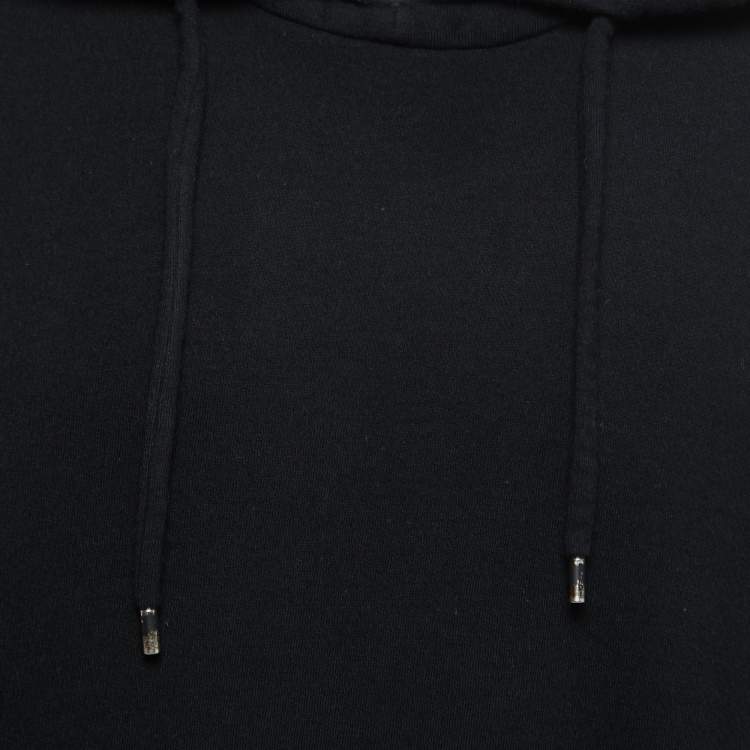 Pre Owned Fendi Black Knit Logo Band Detail Hoodie XL