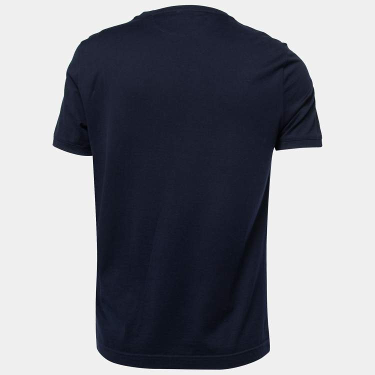 Fendi Navy Blue Bag Bugs Print Cotton Crew Neck T-Shirt L Fendi | TLC