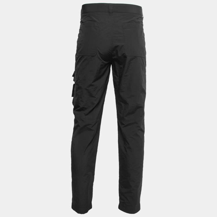 Pre Owned Fendi Black Nylon Pocket Detailed Trousers L