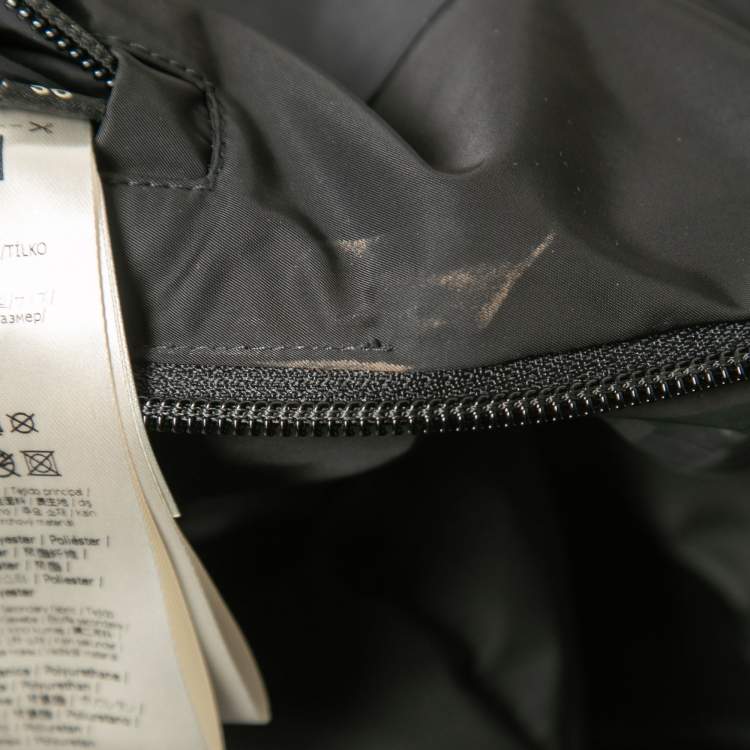 Pre Owned Fendi Black Logo Synthetic Puffer Vest L
