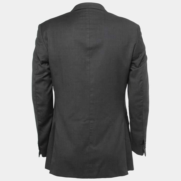 Pre Owned Fendi Vintage Grey Wool Single Breasted Blazer M