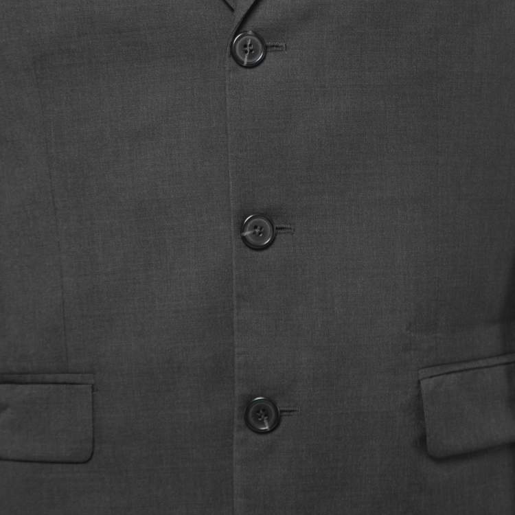 Pre Owned Fendi Vintage Grey Wool Single Breasted Blazer M