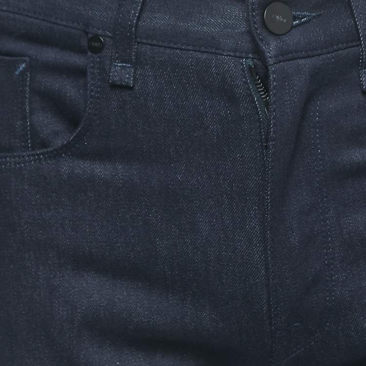 Pre Owned Fendi Dark Blue Denim Regular Fit Jeans S Waist 31"