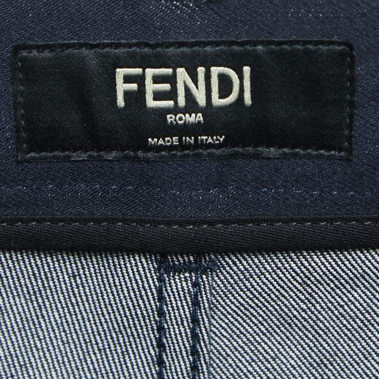 Pre Owned Fendi Dark Blue Denim Regular Fit Jeans S Waist 31"