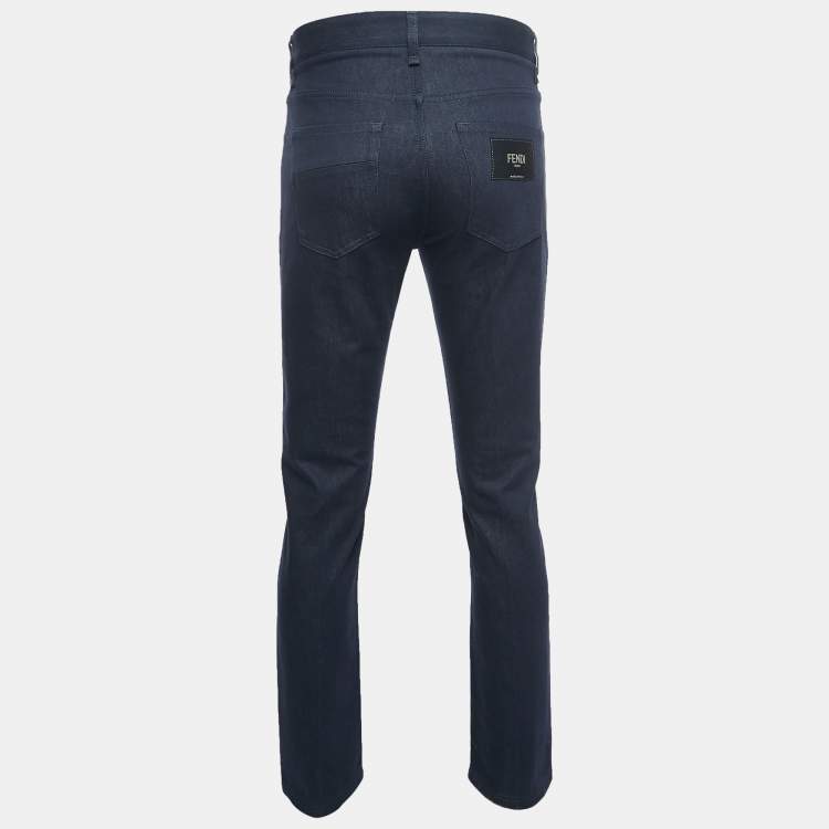 Pre Owned Fendi Dark Blue Denim Regular Fit Jeans S Waist 31"