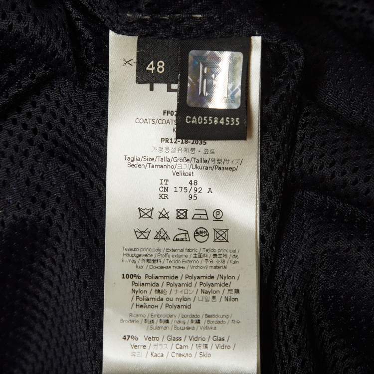 Pre Owned Fendi Navy Blue Nylon Utility Jumpsuit M