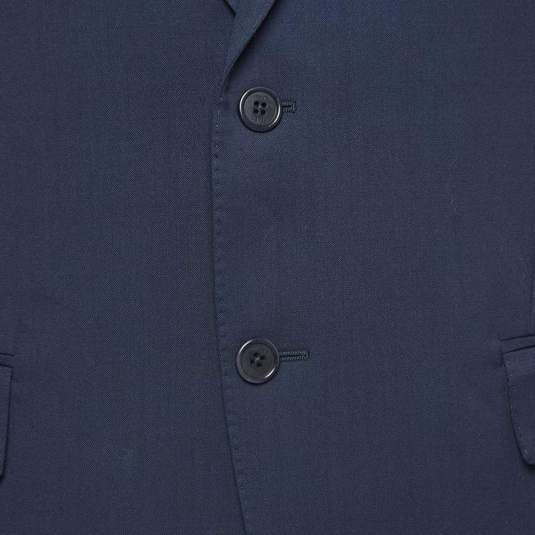 Pre Owned Fendi Navy Blue Wool Suit L