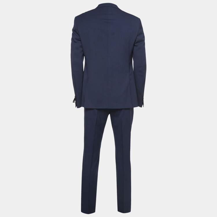 Pre Owned Fendi Navy Blue Wool Suit L