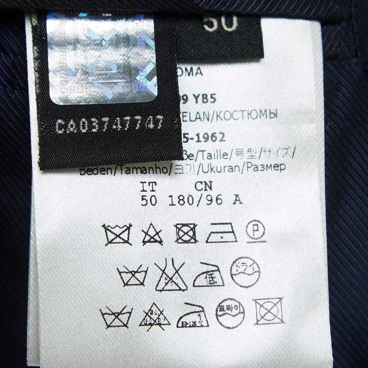 Pre Owned Fendi Navy Blue Wool Suit L