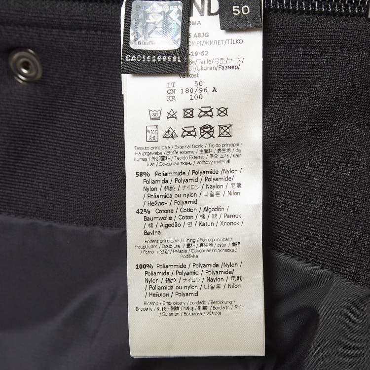 Pre Owned Fendi Black Nylon Blend Zipper Puffer Vest L