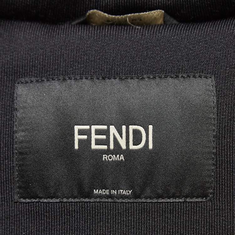 Pre Owned Fendi Black Nylon Blend Zipper Puffer Vest L