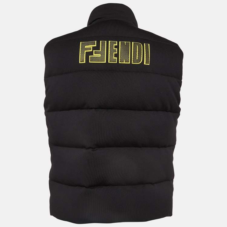 Fendi Black Nylon Blend Zipper Puffer Vest L Fendi TLC