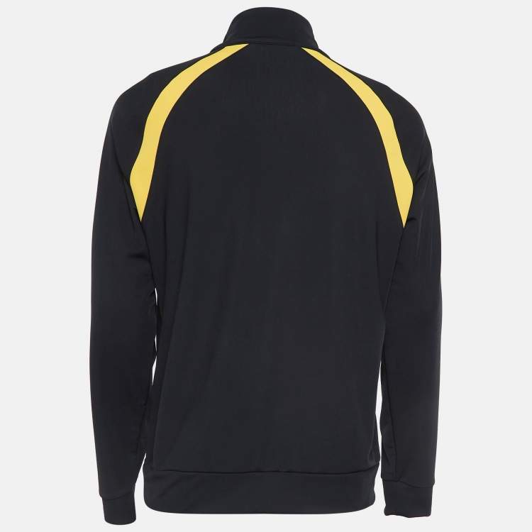 Pre Owned Fendi Black Logo Applique Jersey Sweatshirt XL