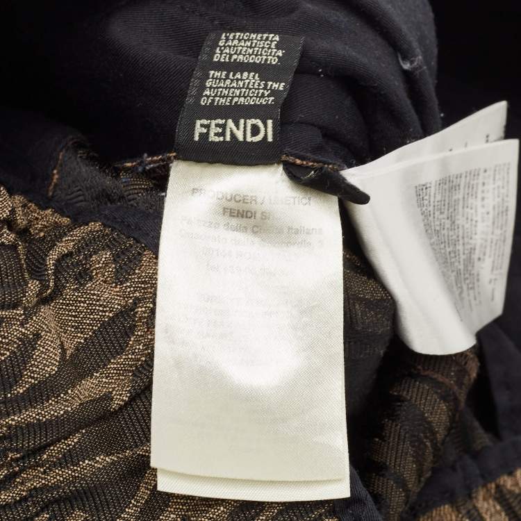 Pre Owned Fendi Brown Zucca Jacquard Joggers M