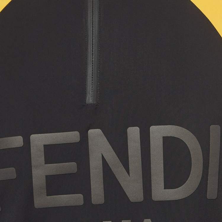 Pre Owned Fendi Black Logo Applique Jersey Sweatshirt S