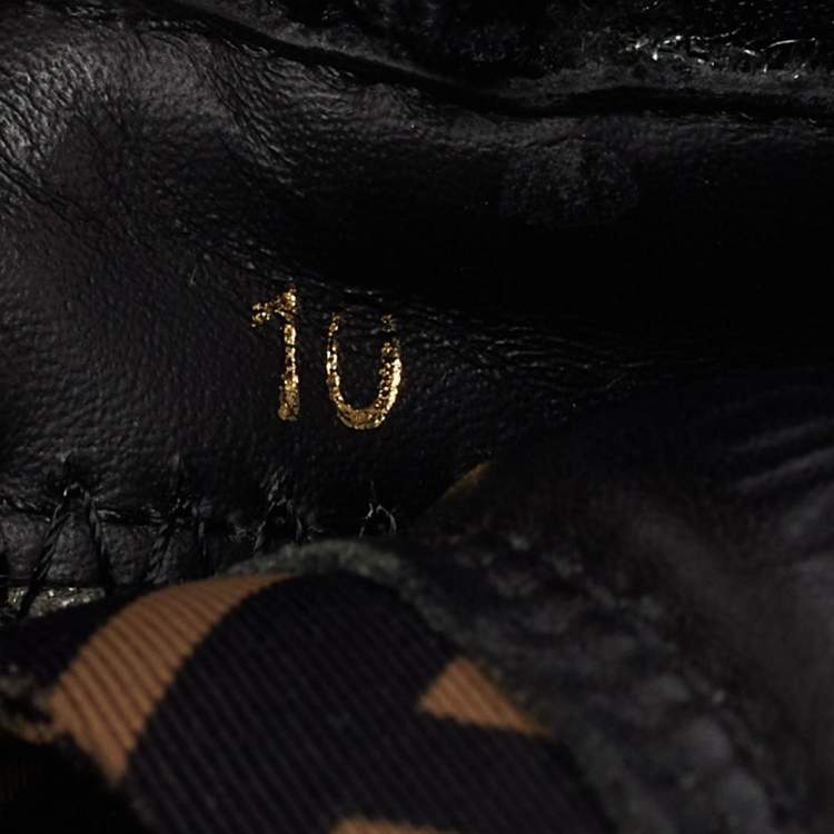 Pre Owned Fendi Black Mesh and Suede Flow Sneakers Size 44