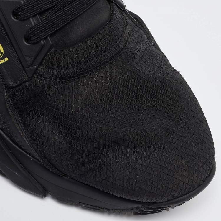 Pre Owned Fendi Black Mesh and Suede Flow Sneakers Size 44