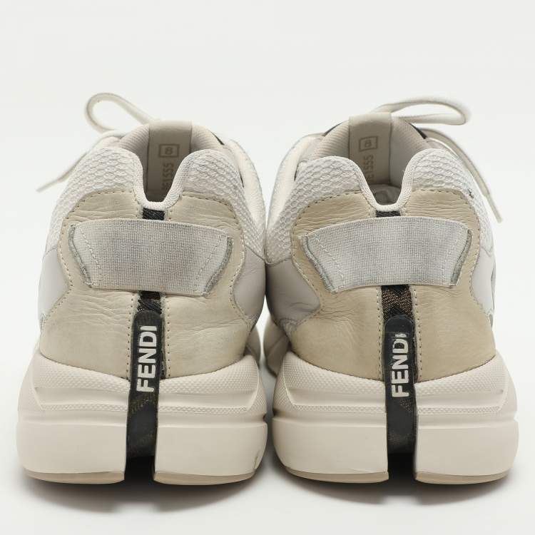 Pre Owned Fendi Multicolor Mesh and Leather FF Athletic Low Top Sneakers Size 42