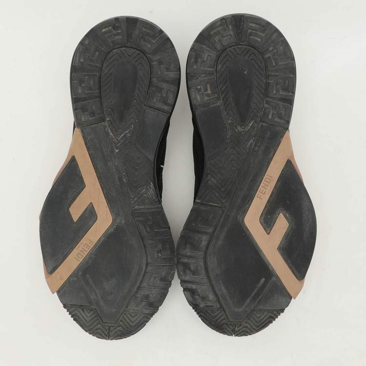 Pre Owned Fendi Black Neoprene and Nylon Flow Low Top Sneakers Size 37