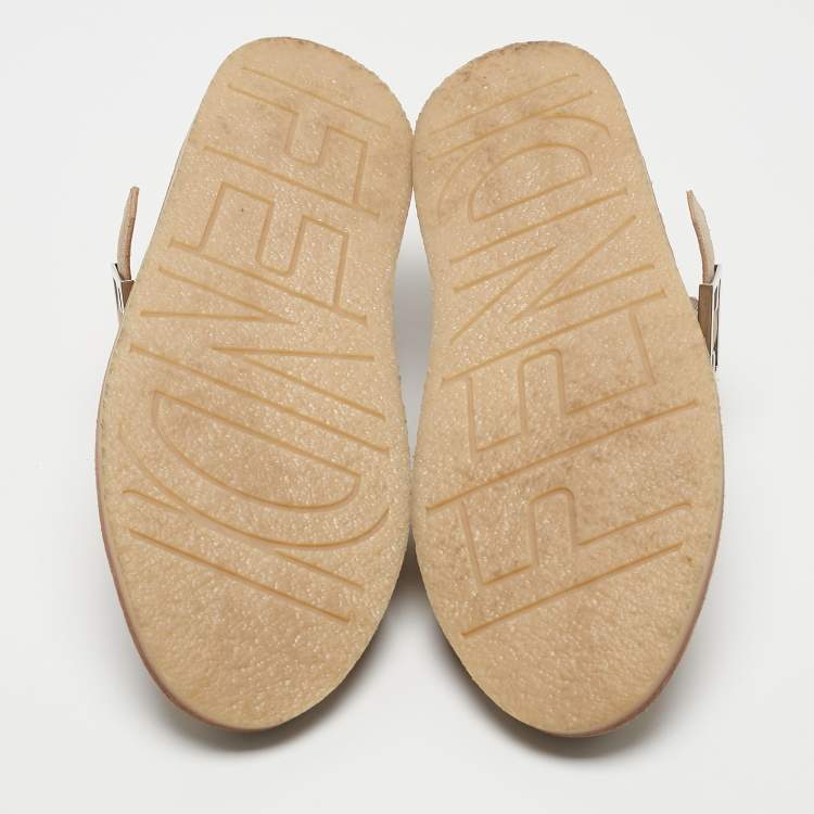 Pre Owned Fendi Beige Suede Desert Desert Boots Size 44