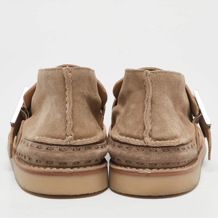 Pre Owned Fendi Beige Suede Desert Desert Boots Size 44