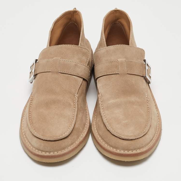 Pre Owned Fendi Beige Suede Desert Desert Boots Size 44