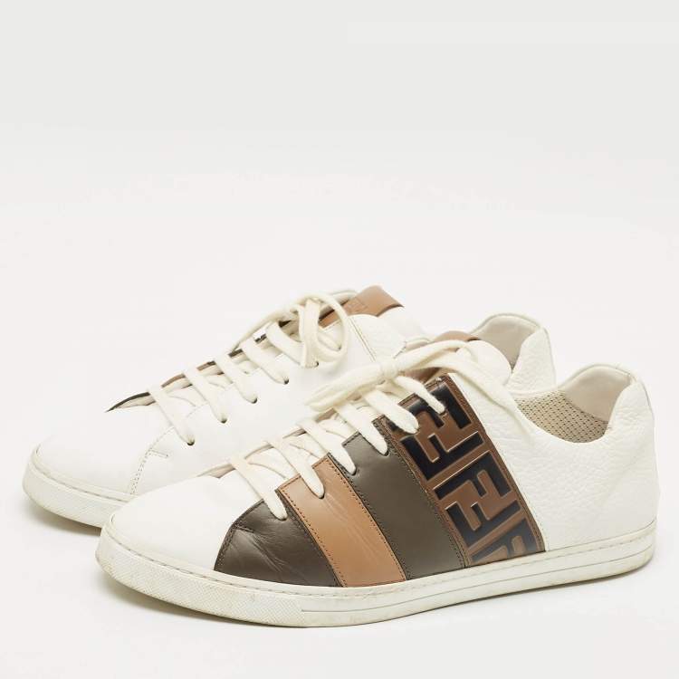 Pre Owned Fendi Multicolor Leather Forever Fendi Reloaded Sneakers Size 42