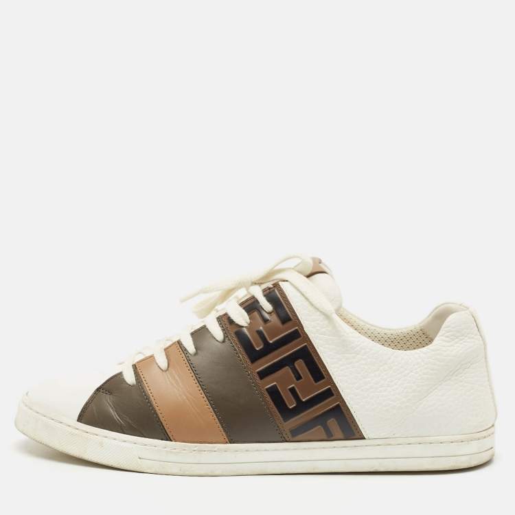 Pre Owned Fendi Multicolor Leather Forever Fendi Reloaded Sneakers Size 42