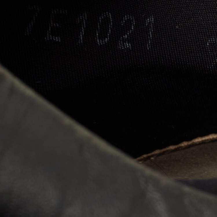 Pre Owned Fendi Black Leather and Fabric Monster Eye Mid Top Sneakers Size 43