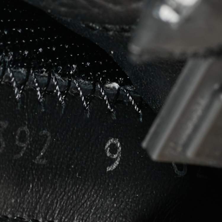 Pre Owned Fendi Black/Grey Zucca Canvas Fabric and Leather Flow Sneakers Size 43