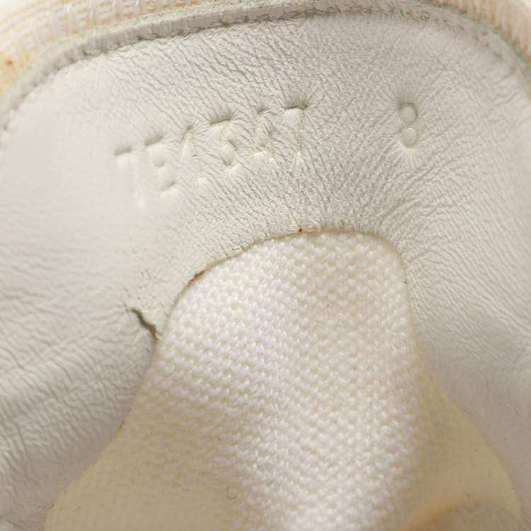 مملوكة مسبقًا Fendi Size 42 White FF Knit Fabric Low Top Sneakers