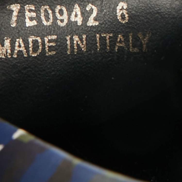 Pre Owned Fendi Monster Eyes Size 40 Multicolor Leather Slip On Sneakers