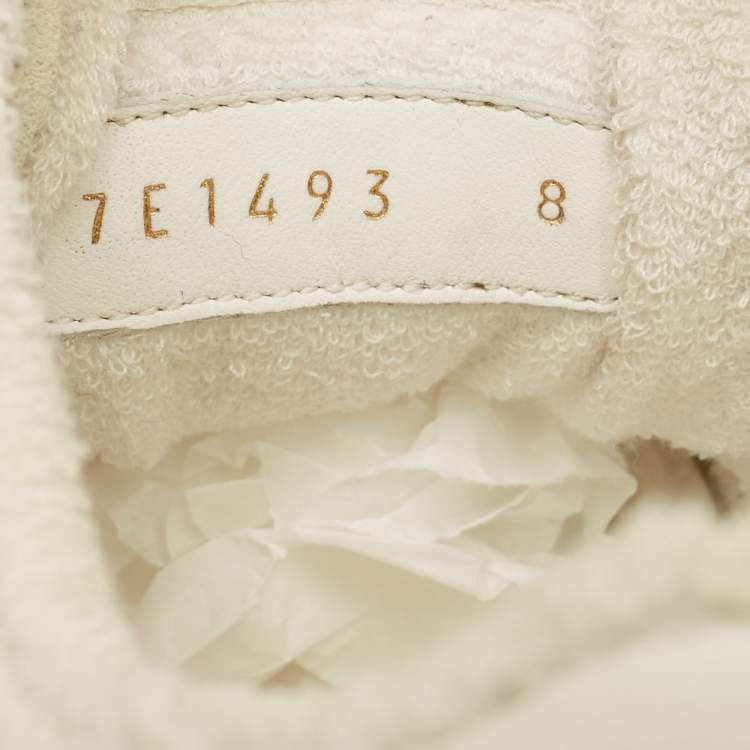 Pre Owned Fendi Fendi Match Size 42 Cream/Grey Leather and Suede Lace Up Sneakers