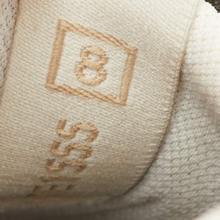 Pre Owned Fendi Faster Size 42 Grey Leather and Mesh Low Top Sneakers